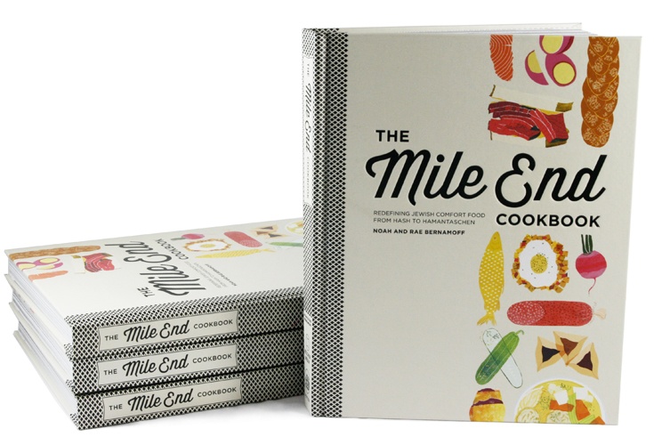 Mile End is a Montreal inspired Jewish Deli in New York City that specializes in traditional Jewish comfort food made from scratch. The owners contacted me about illustrating the cover and asked for an image that felt reminiscent of vintage cookbooks and yet clearly contemporary.